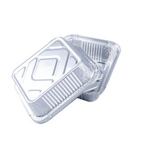 Petit récipient jetable en aluminium pour la restauration Boîte à lunch en aluminium Plat de cuisson en aluminium avec couvercle en forme de dôme