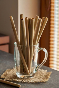 Pajitas para beber biodegradables hechas de bambú seco en Vietnam Paquete de pajitas reutilizables para uso doméstico - Product Image 3