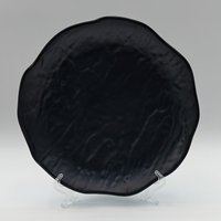 Vaisselle en mélamine noire MDS36, style porcelaine, assiettes rondes pour buffet et barbecue, assiettes à os pour usage commercial