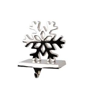 Soportes de calcetín de Navidad para manto Chimenea Copo de nieve de bronce dorado Colgador de soporte Decoraciones navideñas de metal resistente - Product Image 5