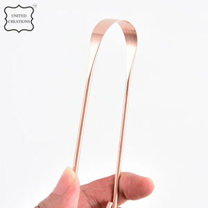 Grattoir à langue en cuivre outil de soins personnels de beauté de qualité alimentaire pour le nettoyage nettoyant de langue en cuivre réutilisable en gros - Product Image 4