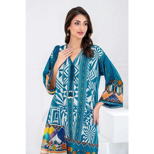 Nouvel arrivage de vêtements décontractés afghans pakistanais Robe de travail imprimée pour femmes Nouveau design de pelouse Shalwar Kameez avec Dupatta - Product Image 5