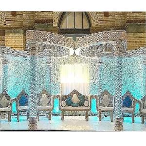 Superbe mariage papillon Mandap Cum scène époustouflante tendance mariage métal Mandap élégant mariage indien cristal Mandap USA - Product Image 1