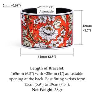 Brazalete ancho de diseñador floral de latón puro 100% hecho a mano, brazalete ajustable, Regalo para mamá - Product Image 3