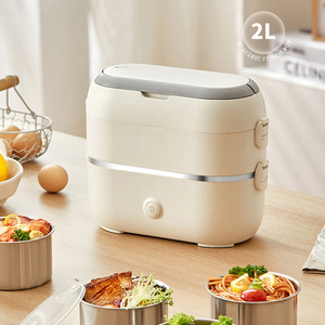 Boîte à lunch électrique de style moderne, facile à utiliser, chauffe-aliments, bol intérieur en acier inoxydable 304, double couche, 2L, avec certification - Product Image 6
