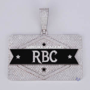 Colgante de Hip Hop de oro blanco de 14kt de alta calidad VVS Clarity Lab Grown Cut Ice Gold Letter Diamond Precio al por mayor - Product Image 1