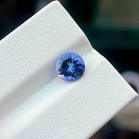 AA+ Tanzanite bleue naturelle facettée, pierre précieuse non montée, traitée par cirage/huile, 1-2 carats, pour la fabrication de bijoux, couleur éclatante et claire à la loupe