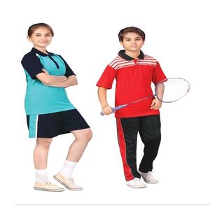 Ensemble d'uniformes de sport scolaire en mélange de polyester/coton pour enfants Polos unisexes Pantalons et shorts de survêtement avec tissu intelligent - Product Image 5