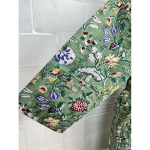 Giacca da donna Kantha in puro cotone, verde pastello, motivo scimmia, kimono lungo reversibile - <span class=keywords><strong>1</strong></span> pezzo - Product Image 4