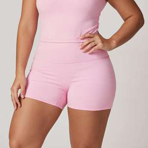 Pantalones cortos atléticos de yoga para mujer de cintura alta ajustados con estilo, pantalones cortos de entrenamiento para mejorar el rendimiento de los glúteos sólidos - Product Image 4