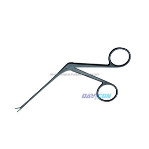 Micro pinces auriculaires droites en acier inoxydable de haute qualité, Instruments chirurgicaux orl dentelés à revêtement noir - Product Image 3