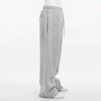 Pantalon de survêtement évasé taille haute en velours côtelé pour homme, délavé, imprimé, respirant, léger, coupe régulière, 100% coton