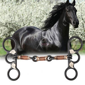 Mors à cheval 5,5 pouces en acier inoxydable, mors à bride à manche court enroulé de fil de cuivre, mors d'entraînement western junior pour vache, réutilisable - Product Image 5