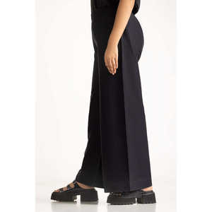 Pantalones Casuales de Crepé de Cintura Alta para Mujer, Pantalones de Vestir de Pierna Ancha con Diseño Arrugado, Transpirables, Ligeros, Corte Regular WM-TRC-SS24-012 - Product Image 1