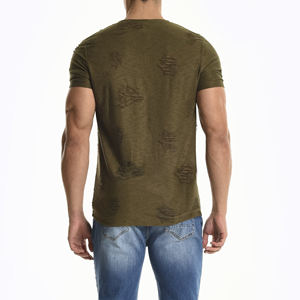 <b>Men's</b> Custom Sweatshirt Rhinestone Distressed Embroidered acid wash Double Layered Oversized Heavyweight T Shirt - Product Image 4