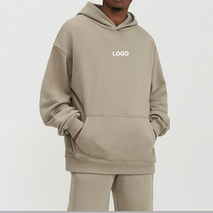 เสื้อฮู้ดผู้ชายโอเวอร์ไซส์ใหญ่พิเศษผ้าคอตตอน100% สุดหรูโลโก้สีดำพิมพ์ลายเทอร์รี่ - Product Image 1