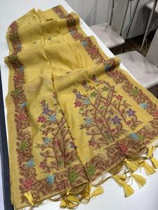 Sari para amantes de la moda diseñador indio último sari de algodón indio tradicional exclusivo Festival de fiesta de lujo ropa regular - Product Image 5