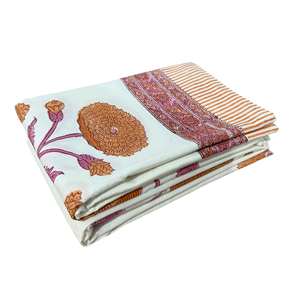 Mantel y Servilletas Rectangulares de Algodón 100% con Estampado Floral Indio Hecho a Mano para Cocina, Hoteles, Bares, Bodas y Cenas - Product Image 5