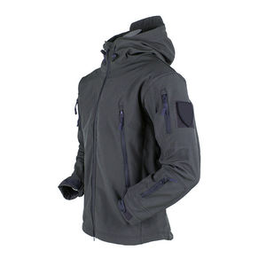 Chaqueta táctica de concha blanda para hombre, abrigo con logotipo personalizado, a prueba de viento, para senderismo, con capucha, para exteriores, impermeable, de poliéster, para invierno - Product Image 2