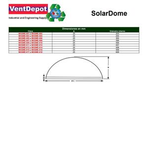 MXSME-017 Skylights Demi-Sphère Diamètre Intérieur 24'' Domo De Media Esfera Colo Product - Product Image 3
