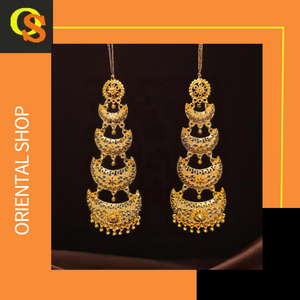 ชุดต่างหูแบบไม่ซ้ำใครออกแบบด้วย22CT ต่างหูชุบทองสไตล์ Jhumka สำหรับผู้หญิง - Product Image 2
