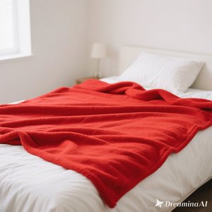 Manta de lana suave Lisa roja, manta de color sólido acogedora, tamaño doble - Product Image 5