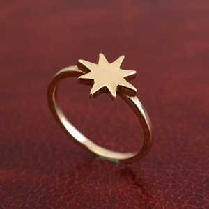 Minimal Brass Star <b>Ring</b> 18k Gold Plated <b>Dainty</b> Celestial Handmade Wholesale <b>Ring</b> for Women - Product Image 5