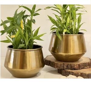 Jardinière en métal aluminium, finition antique, grande jardinière pour fleurs, pots pour la décoration du jardin, décoration de la maison, pot en métal - Product Image 6