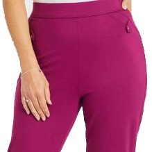 Pantalones holgados hechos a medida para mujer, pantalón morado de cintura media para mujer con estilo frontal plano, opciones de tamaño OEM ODM - Product Image 2