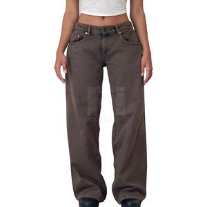 กางเกงทรงหลวมสำหรับผู้หญิงกางเกงทรงหลวมพิมพ์โลโก้ตามสั่งสีพื้นดีไซน์ล่าสุด - Product Image 1