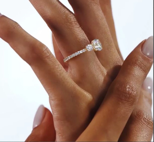 Bague classique en diamant taillé en or massif 10 carats bague de mariage en diamant cultivé en laboratoire bague de fiançailles en diamant taillé rond pour l'amour - Product Image 2