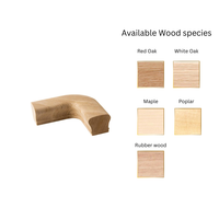 Accessoire décoratif pour main courante en chêne rouge et caoutchouc 7211, 90 degrés, quart de tour, écologique, commandes personnalisées disponibles, escalier EFS