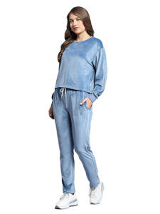 Ensemble de survêtement en velours décontracté pour femmes, sur mesure, chaud, pantalon long, vêtements de sport, ensemble de survêtement deux pièces pour femmes - Product Image 3