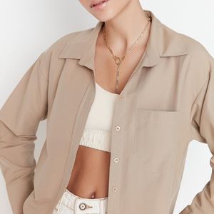 Camisa de mujer de alta calidad, estilo informal, manga larga, ropa de oficina, cuello vuelto, camisa de primavera sostenible para mujer - Product Image 5
