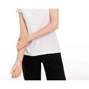 T-shirt bianca da donna Maison Jules, taglie XS-XL, stile casual e grazioso, in tessuto jersey traspirante, con laccetti posteriori, opzioni vestibilità slim/loose - Product Image 3