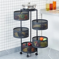 Offre Spéciale cuisine salon chariot support de stockage multicouche légumes et fruits panier avec roues peut pivoter à 360 degrés