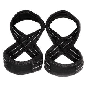 Venta al por mayor logotipo personalizado figura ocho correas figura 8 correas muñequera correas de protección muñeca ajustable personalizado gimnasio cinturón de cuero - Product Image 1