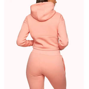 Sweat à capuche pull pour femmes Offre Spéciale de haute qualité sweat-shirt de gymnastique personnalisé avec hauts à cordon respirant et décoration d'insigne d'hiver - Product Image 2