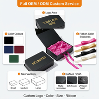 Boîte cadeau magnétique rigide noire personnalisée, carton premium, emballage pour extensions de cheveux, perruques, cosmétiques, laminage mat, logo en feuille d'or