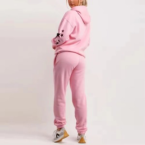 ชุดเซ็ตแทรคสูทลำลองแบบมีฮู้ดผูกเชือก สไตล์วินเทจฟอกสี ระบายอากาศ แห้งเร็ว 2 ชิ้น ทรงบอมเบอร์ โอเวอร์ไซส์ ทรงหลวม สีพื้น - Product Image 6