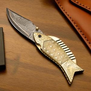 Nordic Forge Industrial Grade Damascus Folding <b>Knife</b> Leather Sheath Handmade <b>Pocket</b> <b>EDC</b> Hunting Camping OEM ODM Supported Drop - Product Image 4