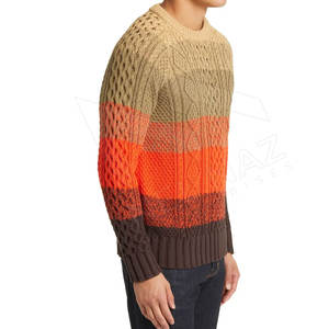 Suéter cálido de invierno con cuello redondo de la mejor calidad para hombre, diseñador personalizado de fábrica, lana tejida a mano transpirable - Product Image 3