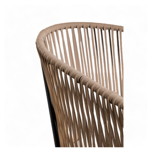 Sillas de metal contemporáneas de simplicidad innovadora que redefinen los espacios de comedor Silla de metal de estilo contemporáneo Silla de hierro de cuerda tejida - Product Image 3