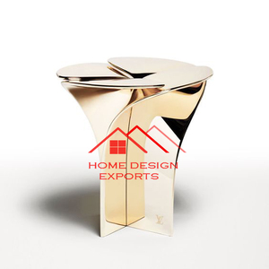 Muebles de decoración para sala de estar y dormitorio a precio barato Mesa auxiliar de metal con acabado dorado negro Z - Product Image 6