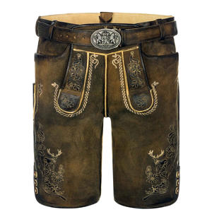 Most Hot Selling Men's <b>Oktoberfest</b> 2025 Lederhosen <b>Costume</b> Adult Traditional German Brown Bavarian Party Shorts - Product Image 1