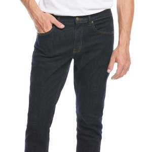 Pantaloni in denim casual da uomo Perry Ellis a vita alta, ricamati e lavati, stile dritto, blu, taglia 38X32, per la stagione invernale - Product Image 2