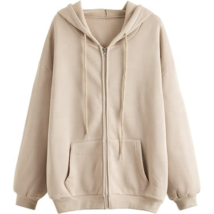 Sweat à capuche à la mode 100% coton couleur unie broderie personnalisée bonne qualité en position frontale marque personnelle motif de texte à capuche - Product Image 5