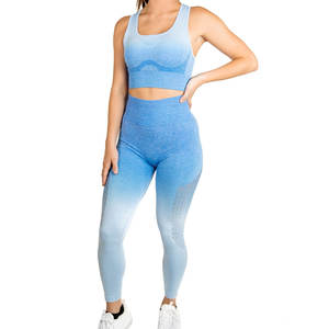 Conjunto de Yoga para Mujer de Primera Calidad al por Mayor con Logotipo Personalizado, Cintura Elástica, Ecológico, Transpirable, de 2 Piezas - Product Image 1