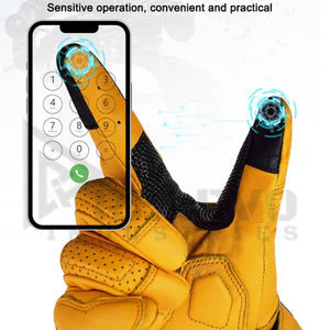 Guantes de Motocicleta Clásicos de Cuero Encerado de Diseño Completo Personalizados de Alta Calidad al por Mayor a Bajo Precio - Product Image 4