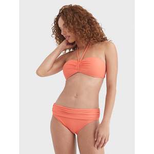 Conjunto de Bikini de Dos Piezas Tommy Hilfiger para Mujer, Color Naranja, con Detalle Fruncido y Logotipo Personalizado - Product Image 5